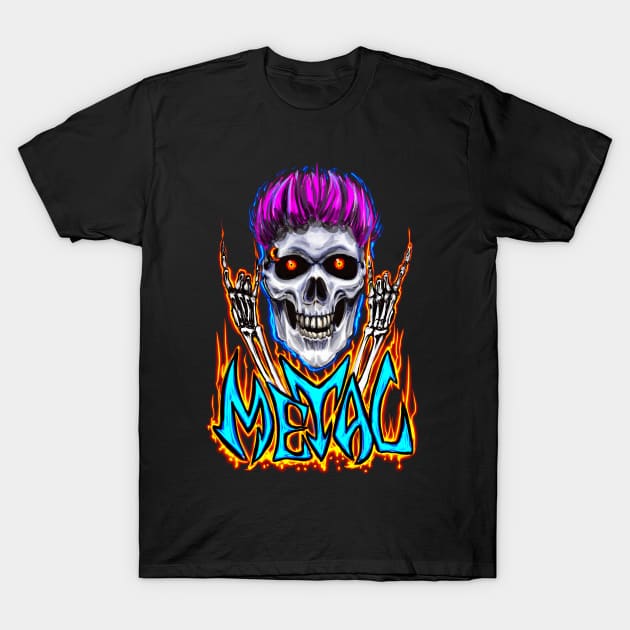 Punk Rocker Skeleton T-Shirt by Shawnsonart